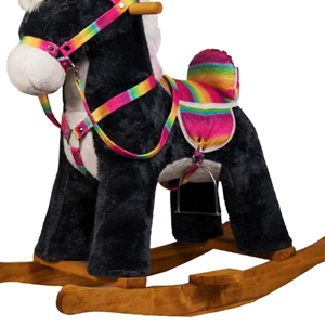 راکر اسب کودک چوبی مشکی -اسباب بازی